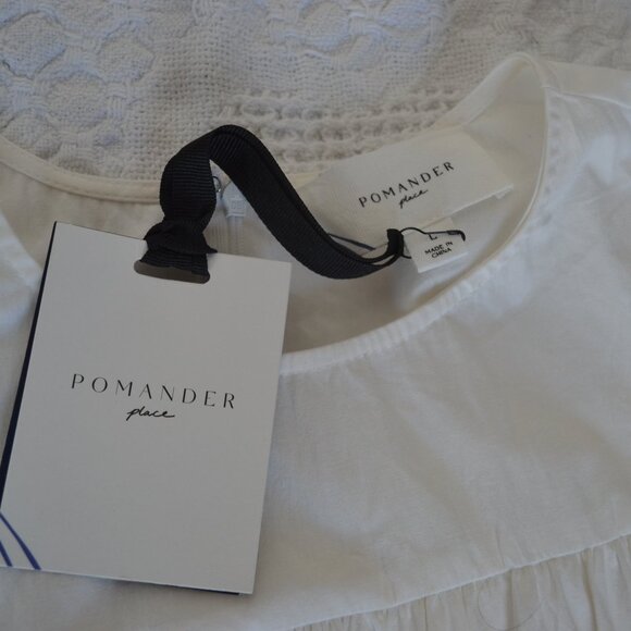 POMANDER PLACE Tuckernuck White Sleeveless Carmen Maxi Dress w Pockets L NWT - Picture 12 of 16